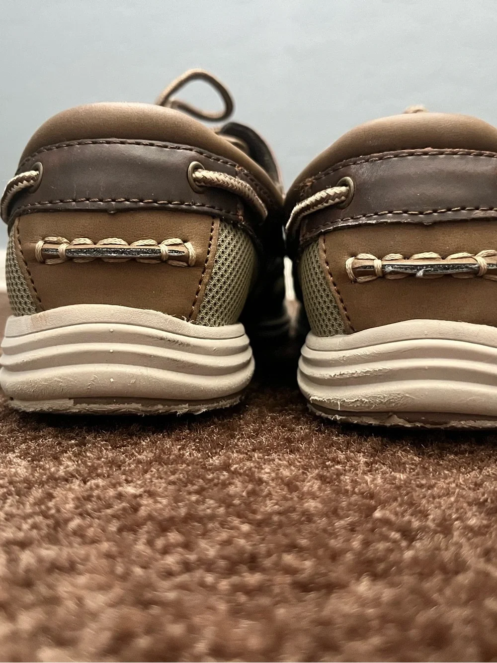 American Eagle Outfitters Brown and Tan Youth 5 1/2 Boat Shoes